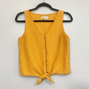 Madewell Mustard Yellow Button-Front Tank Top